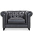 Фото #4 товара CLOSEOUT! Ciarah Chesterfield Leather Chair, Created for Macy's