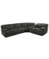 Фото #1 товара Sebaston 5-Pc. Fabric Sectional with 3 Power Motion Recliners and 1 USB Console, Created for Macy's