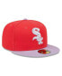 Фото #4 товара Men's Red, Lavender Chicago White Sox Spring Color Two-Tone 59FIFTY Fitted Hat