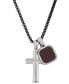 ფოტო #5 პროდუქტის Men's Silver-Tone Lords Prayer Cross & Square Pendant Necklace, 24"