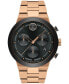 ფოტო #1 პროდუქტის Men's Bold Fusion Swiss Quartz Chronograph Bronze PVD Bracelet Watch 44mm