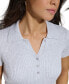 Фото #4 товара Petite Short-Sleeve Ribbed Polo Shirt