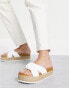 ASOS DESIGN Teegan knotted flatform sandals in white