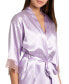 ფოტო #4 პროდუქტის Women's Brennan Satin Lace-Trim Robe