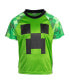 Boys Skeleton Enderman Zombie T-Shirt and Mesh Shorts Outfit Set to Green/Black, 6 - фото #3