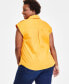 Фото #2 товара Plus Size Linen-Blend Sleeveless Utility Shirt, Created for Macy's