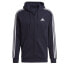 adidas men Essentials Fleece 3-Stripes Full-Zip Hoodie