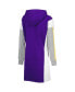 Фото #2 товара Women's Purple, White Los Angeles Lakers Bootleg Long Sleeve Hoodie T-shirt Dress