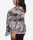 Plus Size Classic Animal Melange Two In One Top With Necklace