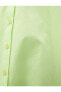 Gömlek Yaka Düz Yeşil Kadın Gömlek 3sak60011pw