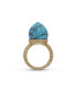 Summer Nights Gold Plated Silver Turquoise Gemstone Single stone Ring Pendant