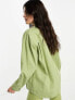 Фото #2 товара Waven oversized denim shirt in sage green