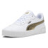 Puma Carina 2.0 Metallic Shine Lace Up Womens White Sneakers Casual Shoes 39509