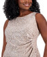 ფოტო #4 პროდუქტის Plus Size Lace Sequin Cascade Ruffle Dress