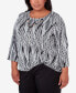 Plus Size Opposites Attract Swirl Top with Necklace