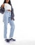 Dickies Ellendale mid rise regular fit light wash jeans in blue Verschlissenblauer Vintage-Look, W24 - фото #2