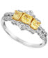Фото #1 товара Couture® Sunny Yellow Diamond (3/4 ct. t.w.) & Vanilla Diamond (1/5 ct. t.w.) Tiara Ring in 14k Two-Tone Gold