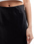 Фото #10 товара Miss Selfridge liquid satin bias maxi skirt in black