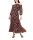 ფოტო #1 პროდუქტის Women's Long Sleeve Smocked Waist Halter Maxi Dress