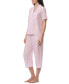 Women's 2-Pc. Notched-Collar Cropped Pajamas Set