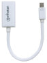 Фото #4 товара Manhattan Mini DisplayPort 1.2 to HDMI Adapter Cable - 1080p@60Hz - 17cm - Male to Female - White - Lifetime Warranty - Blister - 0.17 m - HDMI Type A (Standard) - Mini DisplayPort - Female - Male - Straight