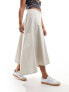 Daisy Street low rise hanky hem maxi skirt in stone with seam detail Серый, DE 36 - фото #9