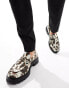 Truffle Collection chunky penny loafers in cow print