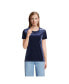 ფოტო #2 პროდუქტის Women's Short Sleeve Velvet Crew Neck Top