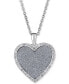 Фото #1 товара Macy's diamond Glitter Heart 18" Pendant Necklace (1/4 ct. t.w.) in Sterling Silver