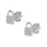 Stylish silver earrings Padlocks JFS00626040