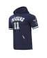 Фото #3 товара Men's Micah Parsons Navy Dallas Cowboys Player Name and Number Hoodie T-shirt