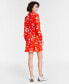 Фото #4 товара Women's Print Collared Mini Dress, Created for Macy's