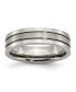 Titanium Brushed Center Grooved Wedding Band Ring