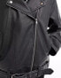 Фото #2 товара ONLY faux leather oversized jacket in washed black