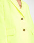 Фото #8 товара ASOS DESIGN oversized grandad suit blazer in fluro yellow
