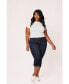 Plus Size Denim Crop Jeans with Frayed Hem