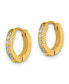 ფოტო #2 პროდუქტის Stainless Steel Yellow plated Crystal Hinged Hoop Earrings