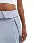 In The Style pleated fold over waist mini skirt in baby blue