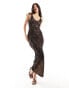 Фото #1 товара ASOS DESIGN lace scoop neck cami slip dress in black with camel lining