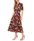 ფოტო #3 პროდუქტის Women's Printed Front-Zip Collared Midi Dress