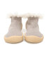 Baby Girls First Walk Sock Shoes Lace trim - Tull Trim Beige