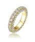 ფოტო #1 პროდუქტის RA Sterling Silver 14K Gold Plated Clear Cubic Zirconia Band Ring
