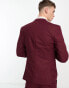 ASOS DESIGN super skinny linen mix suit jacket in burgundy