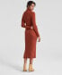 Women's 100% Cashmere Turtleneck Midi Sweater Dress, Regular & Petites, Created for Macy's Bronze Pecan, P/M - фото #6