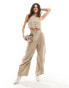 ASOS DESIGN 2 in 1 waistcoat cargo jumpsuit in oatmeal Бежевый, 46 - фото #1