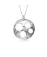 Фото #1 товара Elegant Sterling Silver with Cubic Zirconia Bubble Brushed Necklace