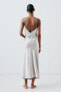 Фото #4 товара Атласное платье-комбинация с открытой спиной ZARA