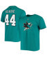 Фото #1 товара Men's Marc-Edouard Vlasic Teal San Jose Sharks Player Name and Number T-shirt