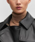 Фото #8 товара Women's Leather-Effect Trench Coat
