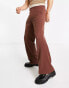 ASOS DESIGN smart flared trousers in brown